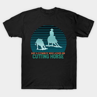 Cutting Horse Cowboy Retro T-Shirt